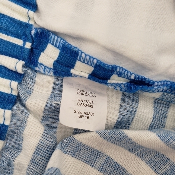 𝅺j. Crew Factory Blue Striped Pull On Shorts with Side Pockets, Size 8 - Picture 5 of 6